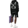 Logo-kjede-pil-rett sportsshorts, svart