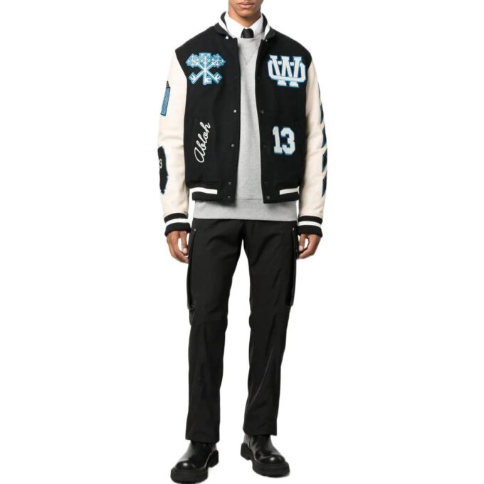 logo-patch varsity-jakke «Svart»