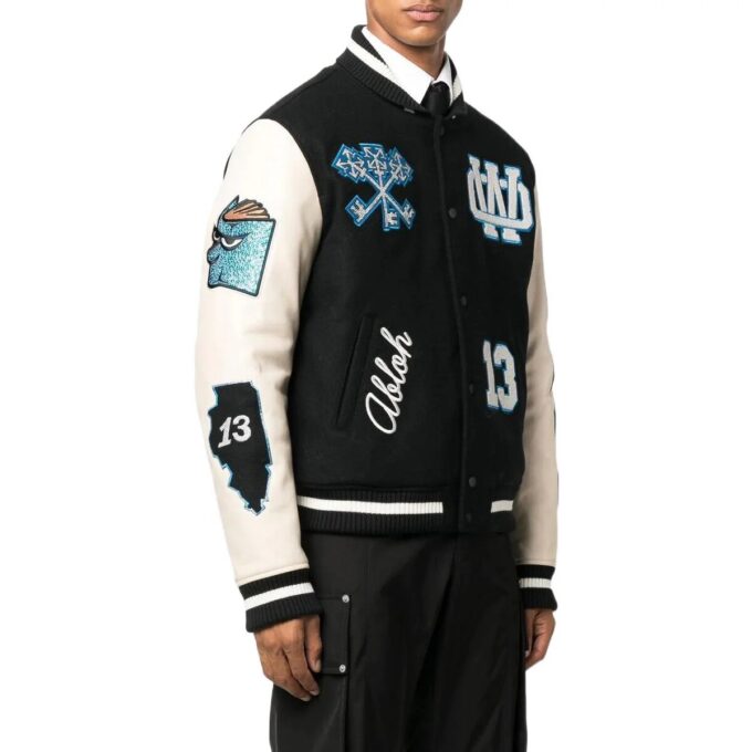 logo-patch varsity-jakke «Svart»