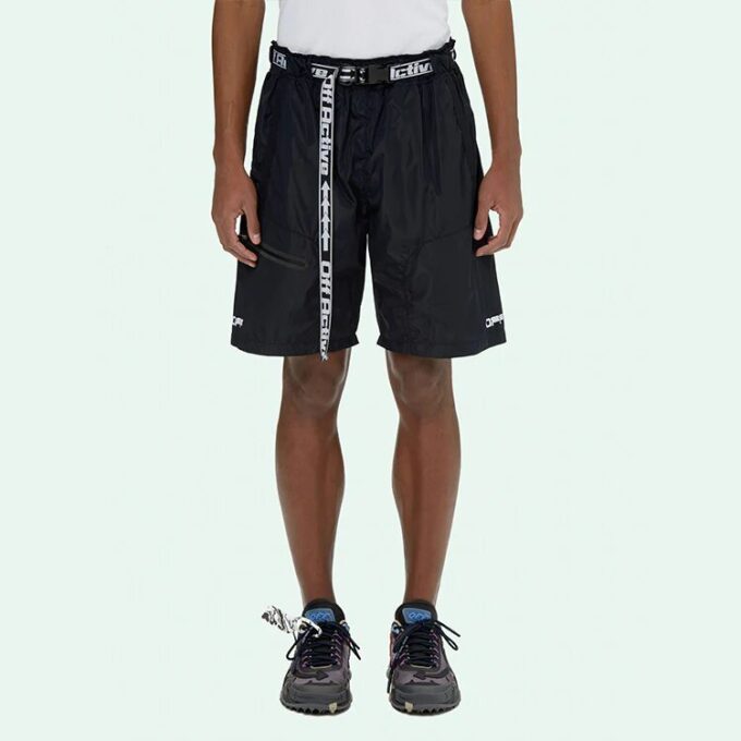 Logo-trykk belte cargo Shorts versjon svart