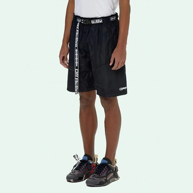 Logo-trykk belte cargo Shorts versjon svart