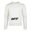 Logo-trykk, genser med rund hals, hvit