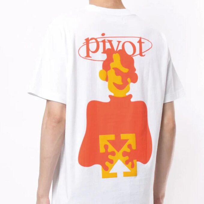 Logo-trykk kort ermet hvit