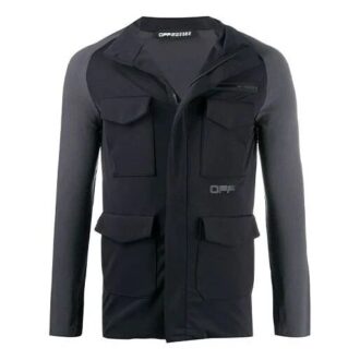 Logo-trykk Tynn og lett sportsjakke Slim Fit-versjon Svart