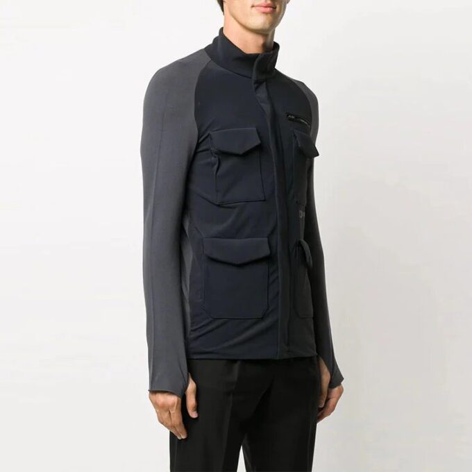 Logo-trykk Tynn og lett sportsjakke Slim Fit-versjon Svart