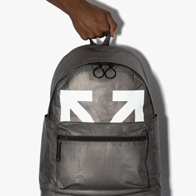 Logo-trykt ryggsekk, grå