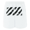 Løse shorts med logo-stripe-trykk, hvite
