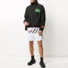 Løse shorts med logo-stripe-trykk, hvite