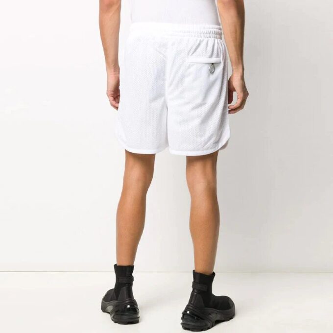 Løse shorts med logo-stripe-trykk, hvite