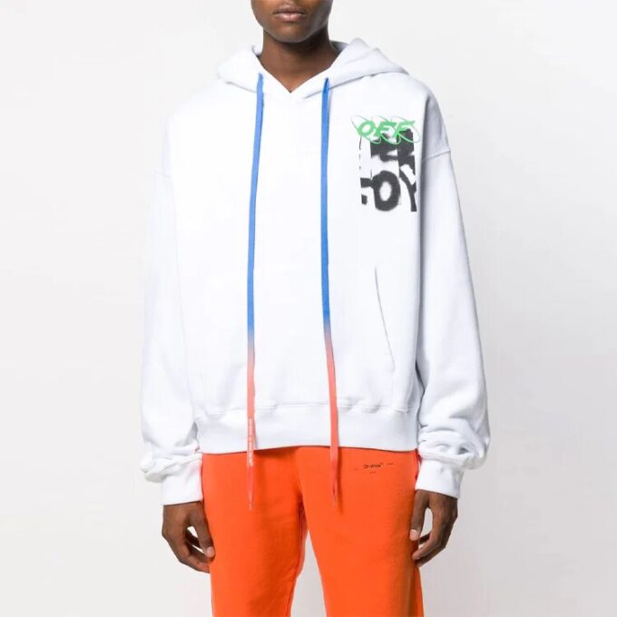 MENS Spray Blurred Oversized Hvit