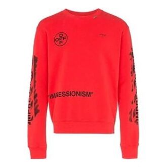 MENS SS19 «Impressionism» Rundhalset bomulls-logo-genser Rød