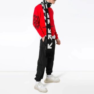 MENS SS19 «Impressionism» Rundhalset bomulls-logo-genser Rød