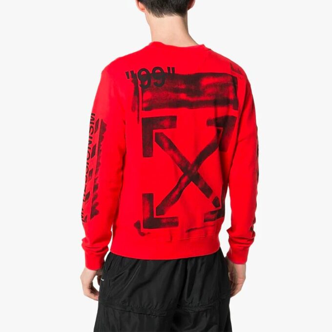 MENS SS19 «Impressionism» Rundhalset bomulls-logo-genser Rød