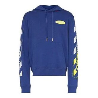 MENS SS19 Spilt Logo Slim Hoody Blå