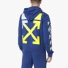 MENS SS19 Spilt Logo Slim Hoody Blå
