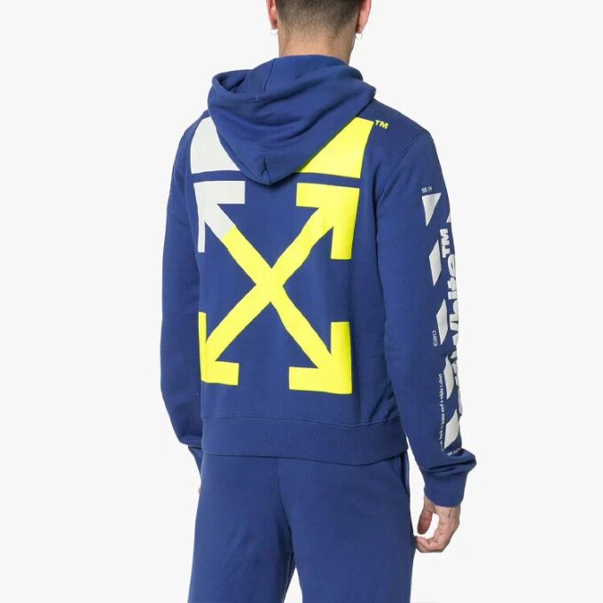 MENS SS19 Spilt Logo Slim Hoody Blå