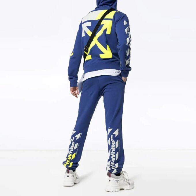 MENS SS19 Spilt Logo Slim Hoody Blå