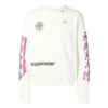 MENS SS19 Virgil Abloh Diag Stencil Slim Crewneck Sweater Logo Hvit