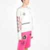 MENS SS19 Virgil Abloh Diag Stencil Slim Crewneck Sweater Logo Hvit