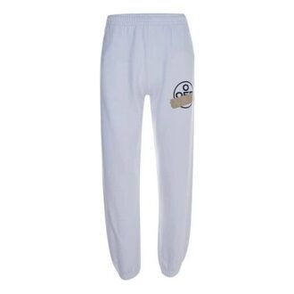 Micro Mark gummistropp med trykk, athleisure, uformelle sportsbukser, standardversjon, hvit