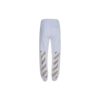 Micro Mark gummistropp med trykk, athleisure, uformelle sportsbukser, standardversjon, hvit