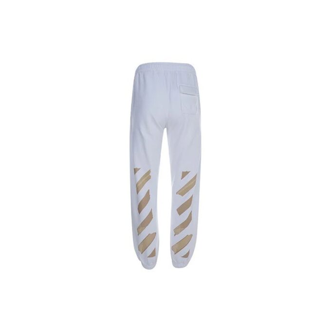 Micro Mark gummistropp med trykk, athleisure, uformelle sportsbukser, standardversjon, hvit