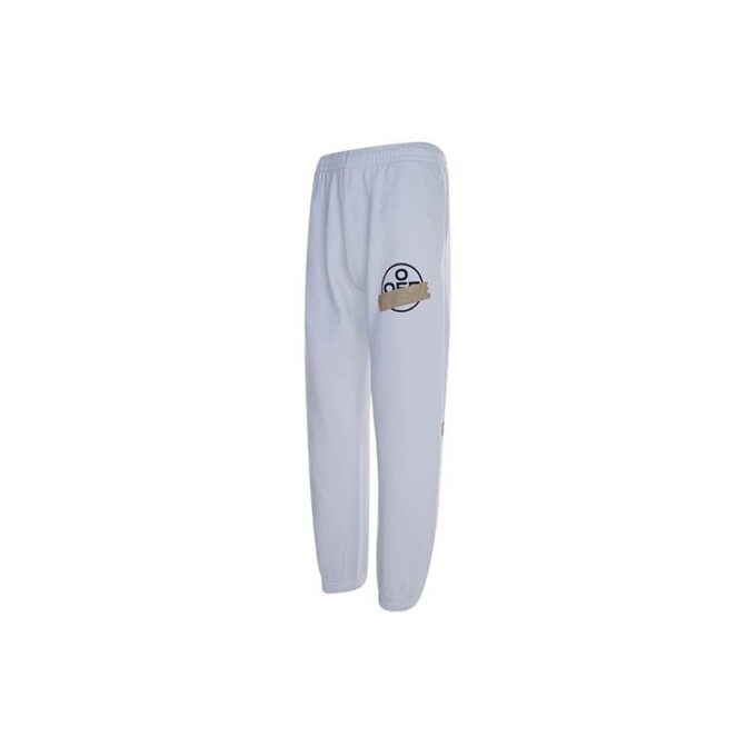 Micro Mark gummistropp med trykk, athleisure, uformelle sportsbukser, standardversjon, hvit