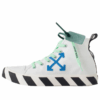 Mid-Top Vulcanized canvas Sneaker «White Blue Green Black»