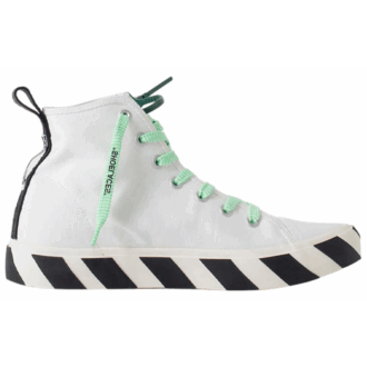 Mid-Top Vulcanized canvas Sneaker «White Blue Green Black»