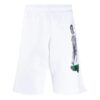 Mirko-shorts med logoapplikasjon for menn, hvite