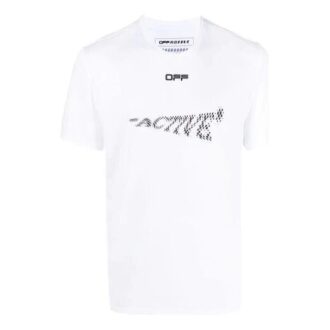 Mønstertrykk, kort ermet, slim fit-versjon, hvit