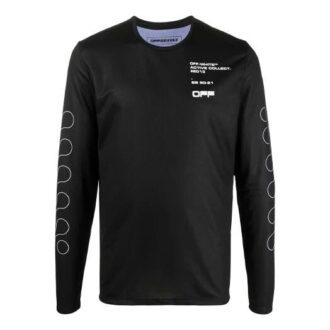 Mønstertrykk Rundhalset genser Langermet Slim Fit-versjon Svart