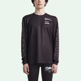 Mønstertrykk Rundhalset genser Langermet Slim Fit-versjon Svart