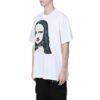 Mona Lisa-trykk, stor, kort ermet, hvit
