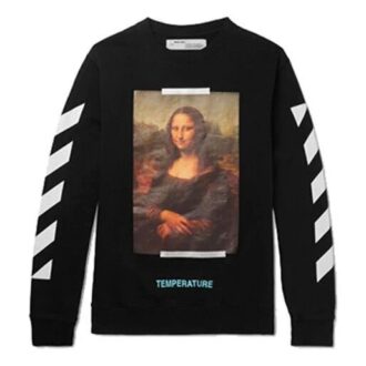 Monalisa Diagonal Print-gensere for menn, svart