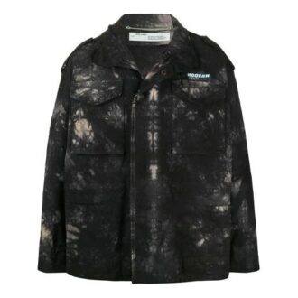 Ny Field Tie Dye-jakke, løs passform, mørkegrønn