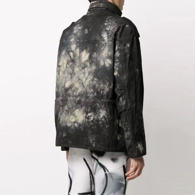 Ny Field Tie Dye-jakke, løs passform, mørkegrønn