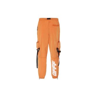 Nylon street-stil ensfarget logo-bukser