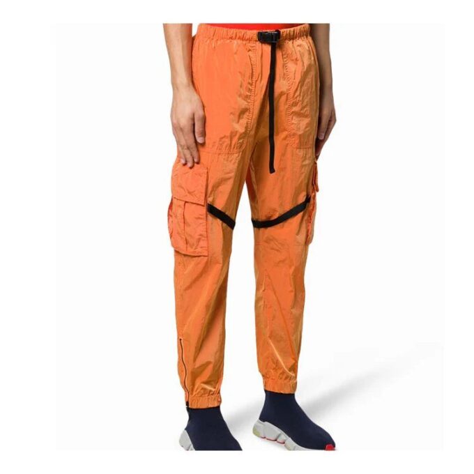Nylon street-stil ensfarget logo-bukser