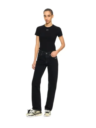 Off Stamp Ribbed Basic T-skjorter