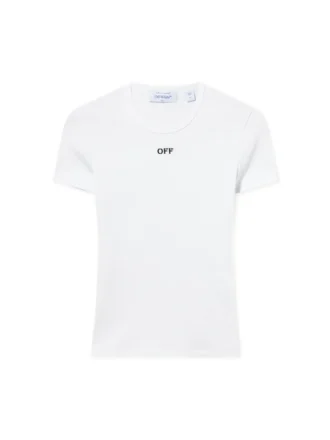 Off Stamp Ribbed Basic T-skjorter