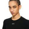 Off Stamp Ribbed Basic T-skjorter