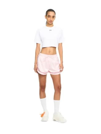 Off Stamp Ribbed Cropped T-skjorte