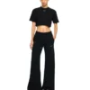 Off Stamp Ribbed Cropped T-skjorte