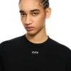 Off Stamp Ribbed Cropped T-skjorte