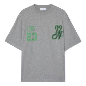 Off-White 23 Varsity Skate Shorts-sleeve T-shirt «Melange Grey»