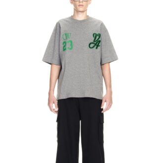 Off-White 23 Varsity Skate Shorts-sleeve T-shirt «Melange Grey»