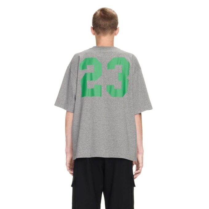 Off-White 23 Varsity Skate Shorts-sleeve T-shirt «Melange Grey»
