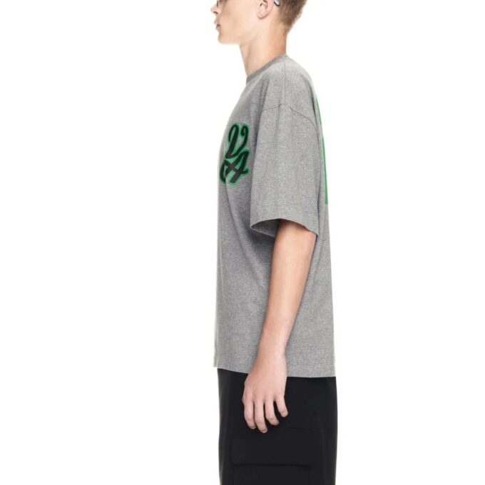 Off-White 23 Varsity Skate Shorts-sleeve T-shirt «Melange Grey»