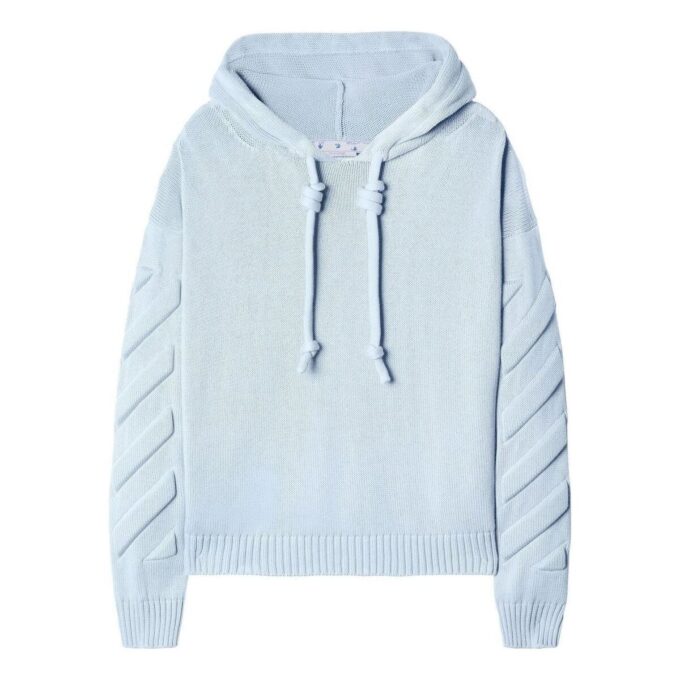 Off-White 3D Diag Knit Hoodie «Pale Blue»